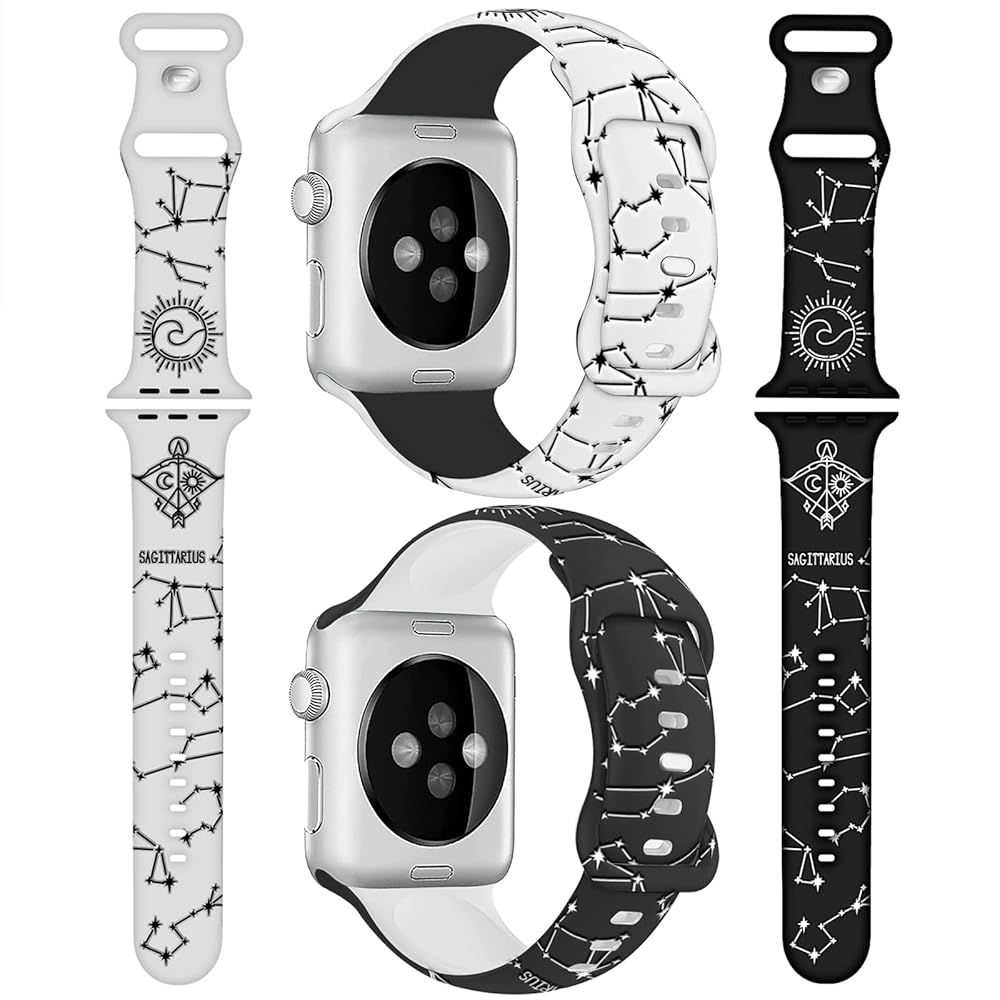 Amazon.co.jp: 【2枚入り白黒2色】コンパチブル Apple Watch